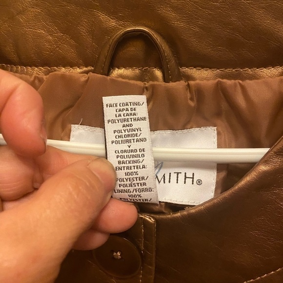 Jaclyn SMITH COPPER FAUX LEATHER JACKET SIZE L - Picture 6 of 6
